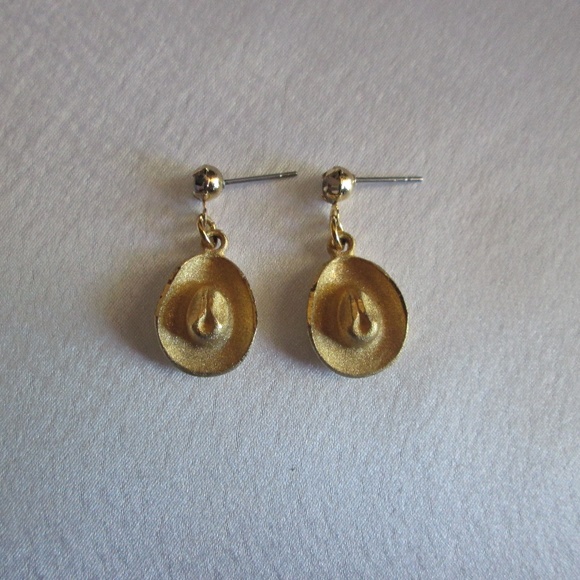 GOLD HAT EARRINGS – JEWLERY - Picture 1 of 4